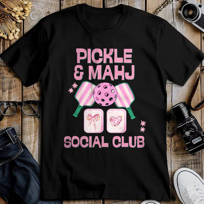 Funny Pickleball Shirt, Pickleball Lover Unisex T-Shirt/Hoodie/Sweatshirt HLT00 - Pickle and Mahj Mahjong and Pickleball Social Club mah Jong T-Shirt