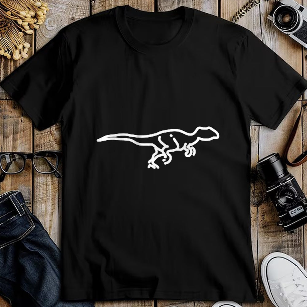 Best Dinosaur Lover Shirt, Funny Dinosaur UnisexT-Shirt/Hoodie/Sweatshirt HLT00 - Velociraptor Dinosaur Badge Patch Line Art Icon Outline Gift T-Shirt