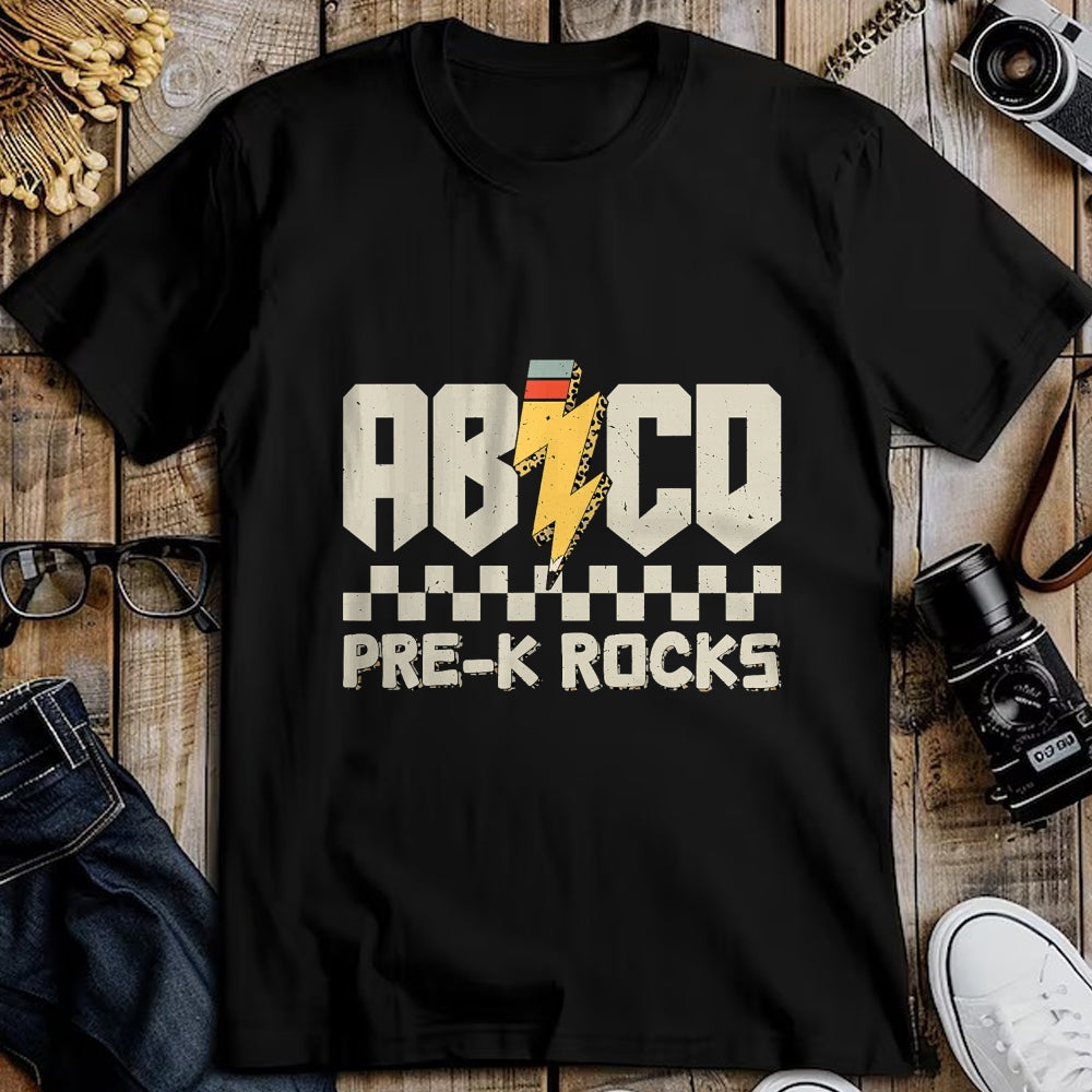 Best Teacher Shirt, Funny Teacher UnisexT-Shirt/Hoodie/Sweatshirt HLT00 - ABCD Pre-K Rocks Pencil Pre-K Teachers Rock for Boys and Children T-Shirt