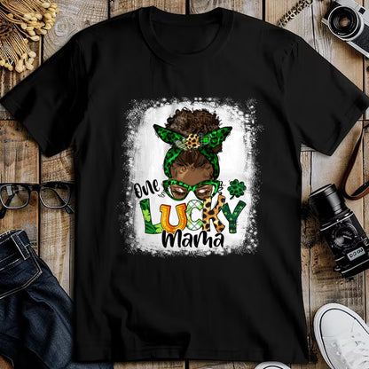 Gift for Mom Shirt, Funny Mom Unisex T-Shirt/Hoodie/Sweatshirt HLT00 - One Lucky Mama Mom Mother African American St Patrick's Day T-Shirt