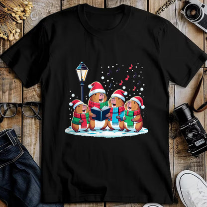 Cute Capybara Shirt, Funny Capybara Unisex T-Shirt/Hoodie/Sweatshirt HLT00 - Festive Winter Capybara Christmas T-Shirt