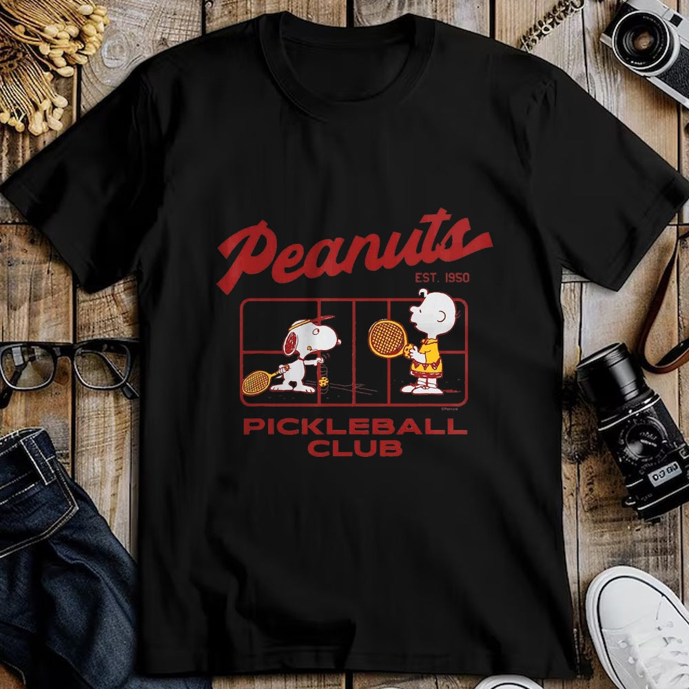 Funny Pickleball Shirt, Pickleball Lover Unisex T-Shirt/Hoodie/Sweatshirt HLT00 - Peanuts - Pickleball Club T-Shirt, Men, Black, 3X-Large
