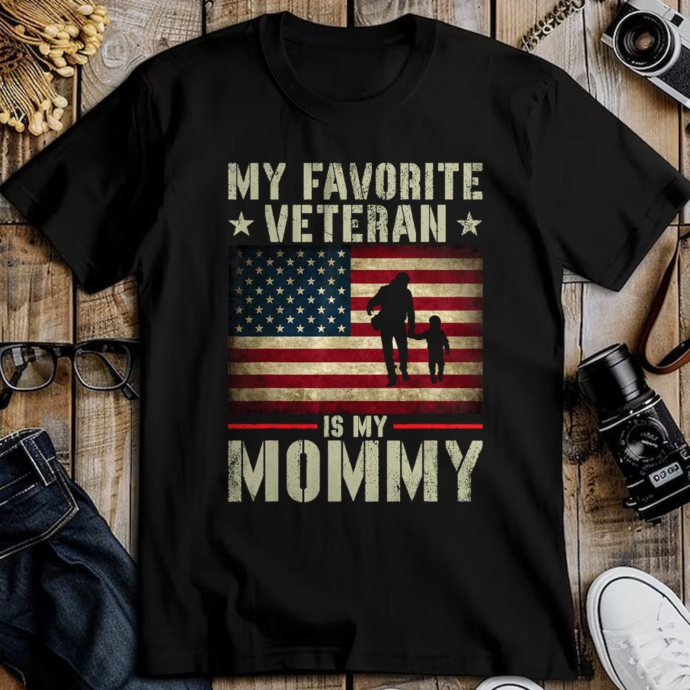 Proud Veteran Shirt, Funny Veteran UnisexT-Shirt/Hoodie/Sweatshirt HLT00 - My Favorite Veteran is My Mommy American Flag Veteran Day Women Kids Men T-Shirt