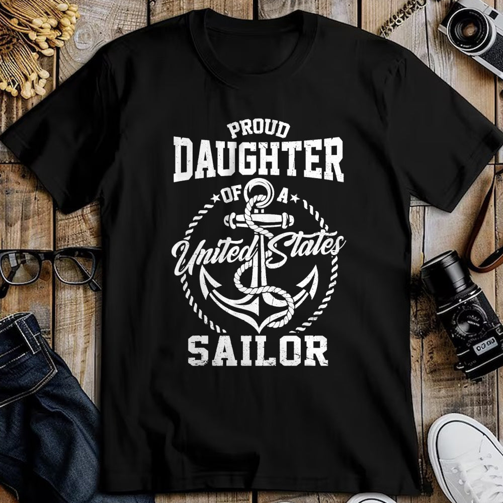 Proud Veteran Shirt, Funny Veteran UnisexT-Shirt/Hoodie/Sweatshirt HLT00 - Proud Daughter of A Sailor US Veteran Family Matching T-Shirt