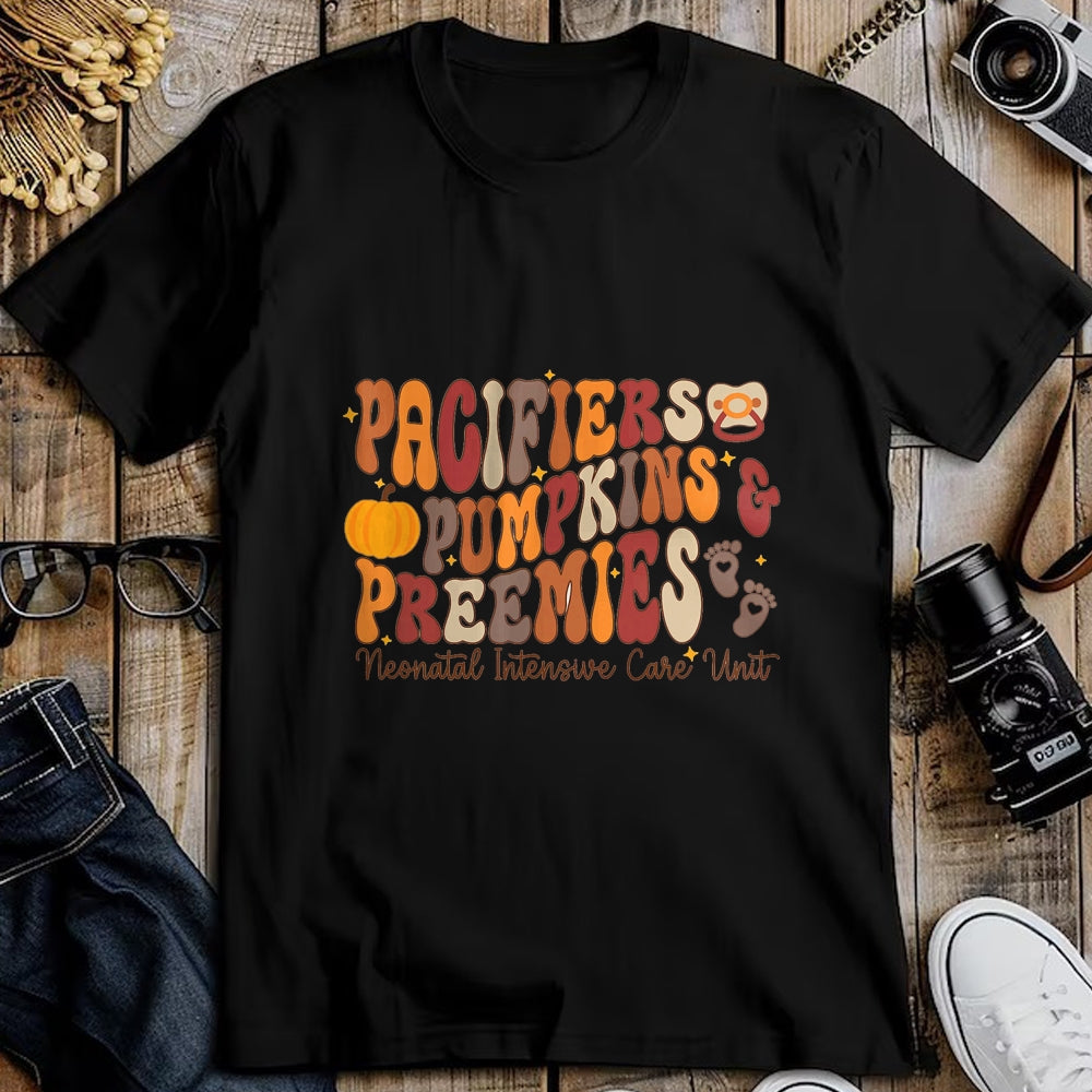 Best Thanksgiving Family Shirt , Funny Thanksgiving UnisexT-Shirt/Hoodie/Sweatshirt HLT00 - Retro Pacifiers Pumpkins Preemies Thanksgiving NICU Nurse T-Shirt