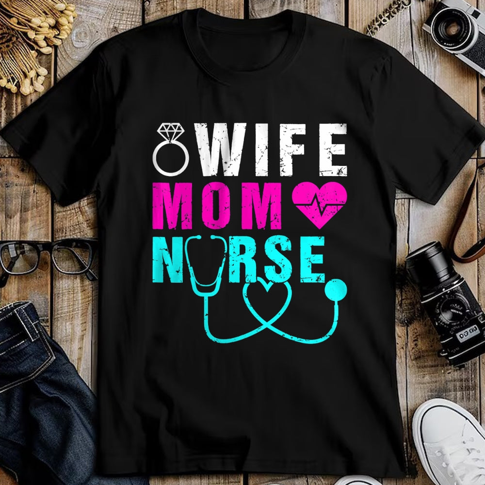 Funny Nurse Shirt, Nurse Unisex T-Shirt/Hoodie/Sweatshirt HLT00 - Wife Mom Nurse Practitioner NP Nurse Practitioners T-Shirt