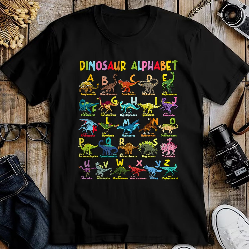 Best Dinosaur Lover Shirt, Funny Dinosaur UnisexT-Shirt/Hoodie/Sweatshirt HLT00 - Types of Dinosaurs Alphabet A-Z ABC Dino Identification T-Shirt