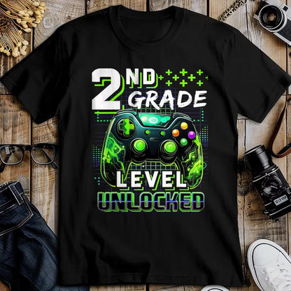 Best Student Shirt, Funny Back To School UnisexT-Shirt/Hoodie/Sweatshirt HLT00 - Back to School 2nd Grade Boys Gamer First Day School Level T-Shirt, Men, Black, 3X-Large