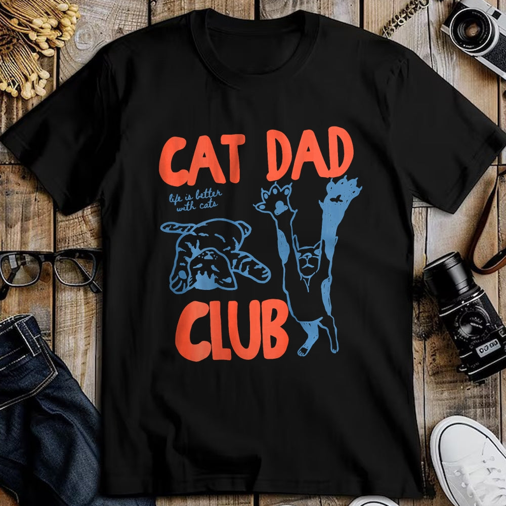 Cat Love Shirt, Funny Cat Lover Gift UnisexT-Shirt/Hoodie/Sweatshirt HLT00 - Funny Cat Dad Club Life is Better with Cats Retro Cat Dad T-Shirt