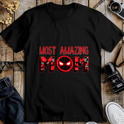 Gift for Mom Shirt, Funny Mom Unisex T-Shirt/Hoodie/Sweatshirt HLT00 - Marvel Mothers Day Spider-Man Most Amazing Mom Chest Logo T-Shirt