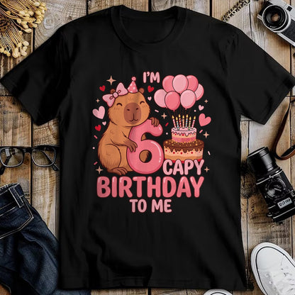 Cute Capybara Shirt, Funny Capybara UnisexT-Shirt/Hoodie/Sweatshirt HLT00 - Capybara 6 Year Birthday Girl Capybara 6th Birthday 2020 T-Shirt