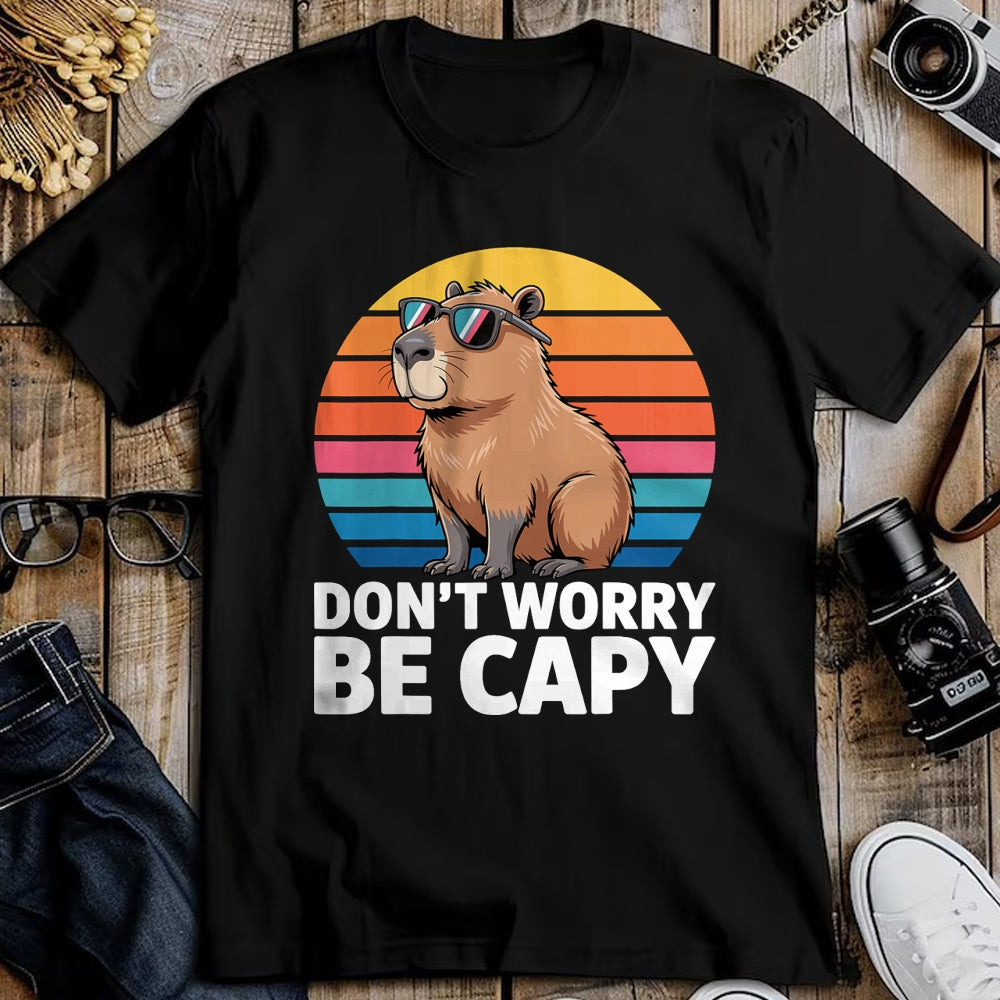 Cute Capybara Shirt, Funny Capybara Unisex T-Shirt/Hoodie/Sweatshirt HLT00 - Funny Don_t Worry Be Capy Capybara Men Boys Kids Youth Women T-Shirt