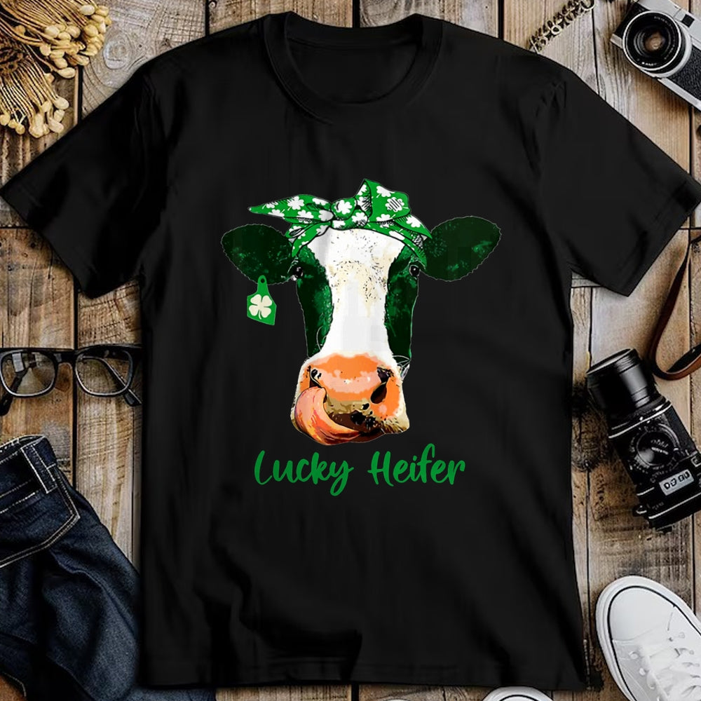 Gift for Mom Shirt, Funny Mom Unisex T-Shirt/Hoodie/Sweatshirt HLT00 - Lucky Heifer Patricks Day Heifer Mom Irish T-Shirt