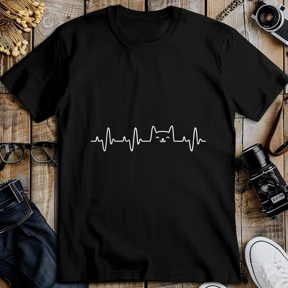 Cat Love Shirt, Funny Cat Lover Gift UnisexT-Shirt/Hoodie/Sweatshirt HLT00 - Cat Heartbeat Love Cats Women_s Girls Cat Lover T-Shirt (1)