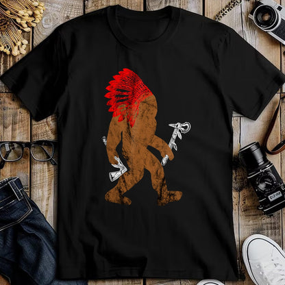 Native American T-Shirts, Vintage Native American Unisex T-Shirt/Hoodie/Sweatshirt HLT00 - Indian Bigfoot Chief Sasquatch Western Carnival Costume