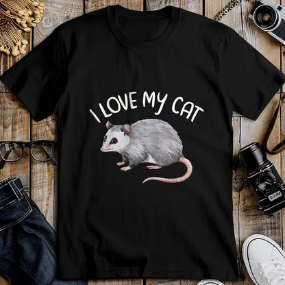Cat Love Shirt, Funny Cat Lover Gift UnisexT-Shirt/Hoodie/Sweatshirt HLT00 - I Love My Cat Opossum T-Shirt, Men, Black, X-Large