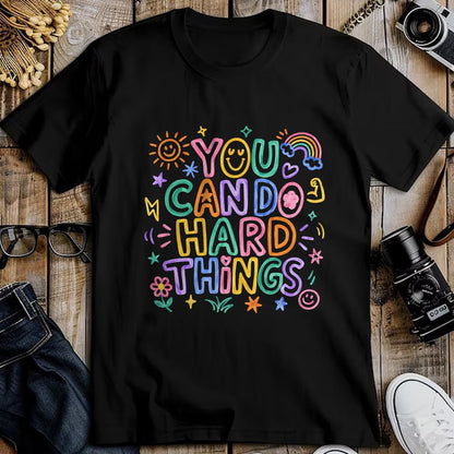 Best Teacher Shirt, Funny Teacher UnisexT-Shirt/Hoodie/Sweatshirt HLT00 - You Can Do Hard Things Doodle Teacher Motivational T-Shirt