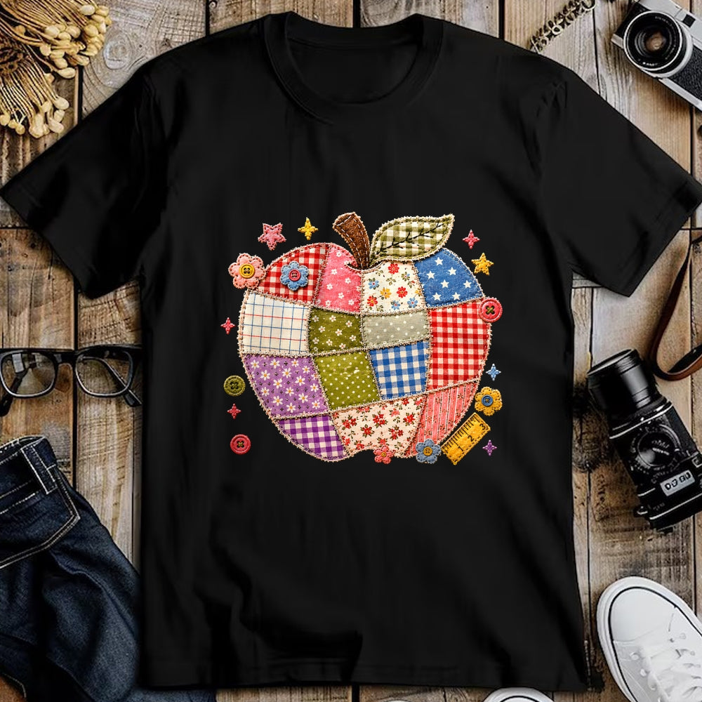 Best Student Shirt, Funny Back To School UnisexT-Shirt/Hoodie/Sweatshirt HLT00 - Cute Patchwork Preppy Apples Back to School Teacher Student T-Shirt (2)