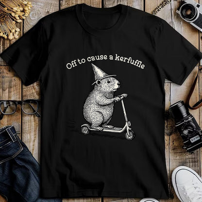 Cute Capybara Shirt, Funny Capybara Unisex T-Shirt/Hoodie/Sweatshirt HLT00 - Off to Cause A Kerfuffle Funny Capybara Meme T-Shirt