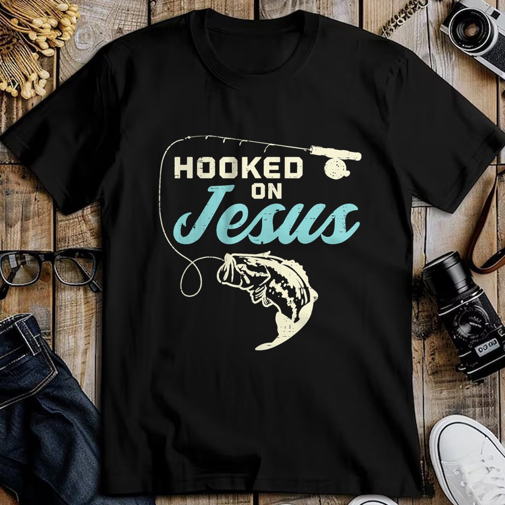 Christian Tee, Christian Faith Unisex T-Shirt/Hoodie/Sweatshirt HLT00 - Hook On Jesus Bass Fishing Christian Religious God Gift T-Shirt