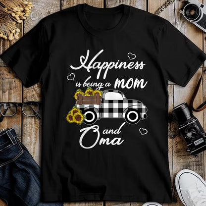 Best Grandma Shirt, Proud Grandma Unisex T-Shirt/Hoodie/Sweatshirt HLT00 - Sunflower Grandma Shirt Happiness is being a Mom and Oma T-Shirt (1)