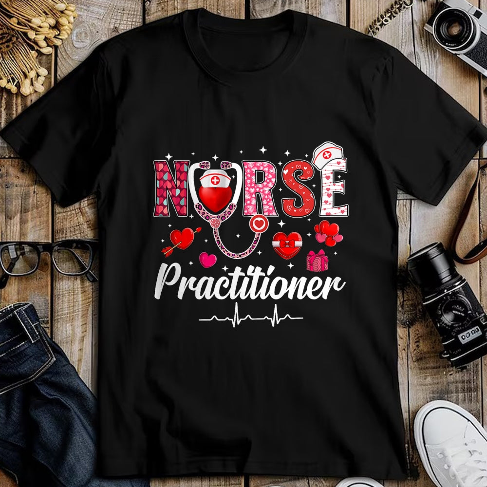Funny Nurse Shirt, Nurse Unisex T-Shirt/Hoodie/Sweatshirt HLT00 - Valentines Nurse Practitioner Scrubs Nurse Life Stethoscope T-Shirt