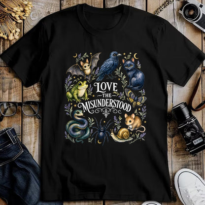 Cat Love Shirt, Funny Cat Lover Gift UnisexT-Shirt/Hoodie/Sweatshirt HLT00 - Love The Misunderstood Bat Frog Raven Snake Cat Moth Spider T-Shirt (2)