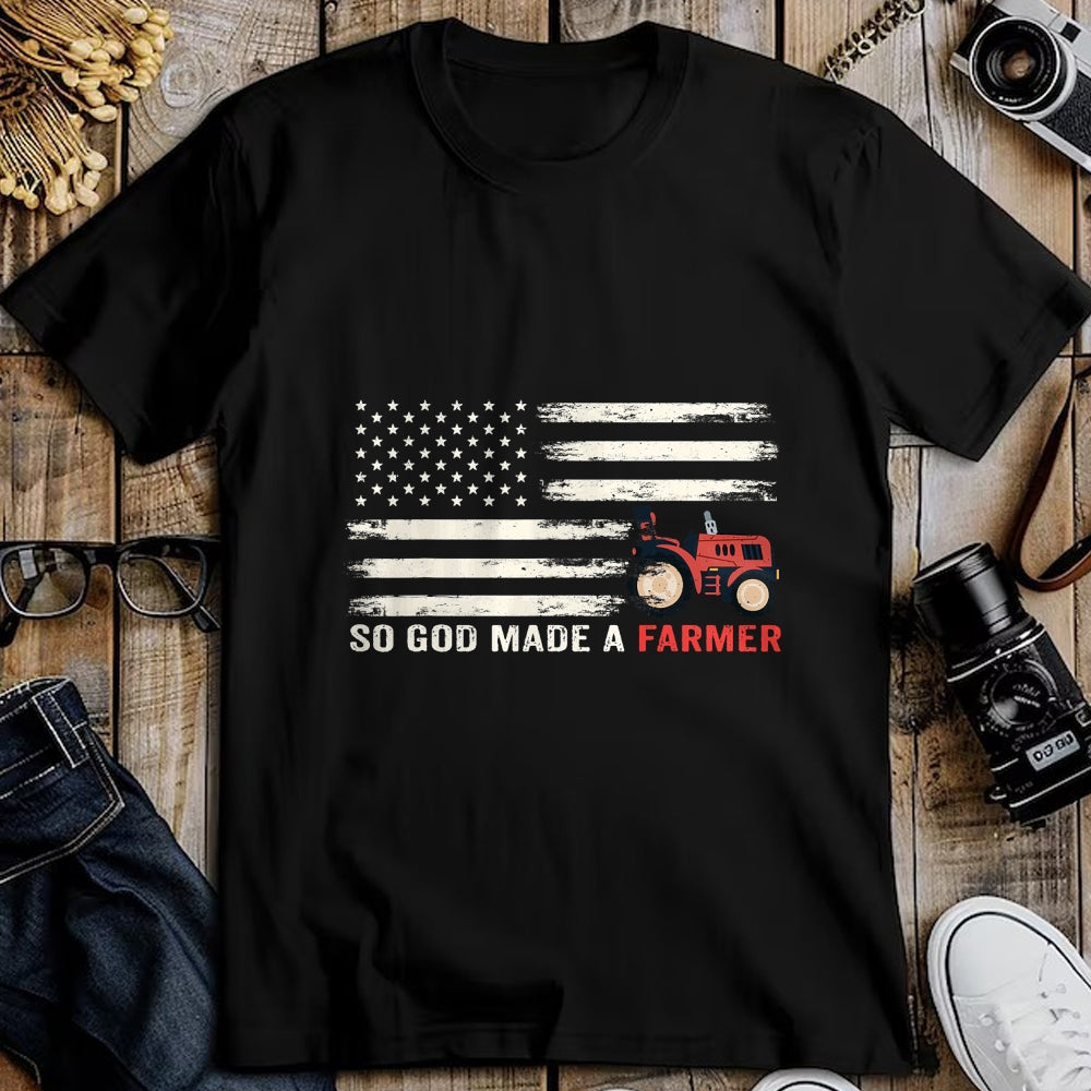 Best Farmer Life Shirt, Funny Farmer UnisexT-Shirt/Hoodie/Sweatshirt HLT00 - So God Made A Farmer, USA Flag of Farmer T-Shirt for Women Men