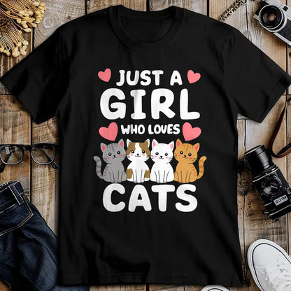 Cat Love Shirt, Funny Cat Lover Gift UnisexT-Shirt/Hoodie/Sweatshirt HLT00 - Cat Just A Girl Who Loves Cats T-Shirt (2)