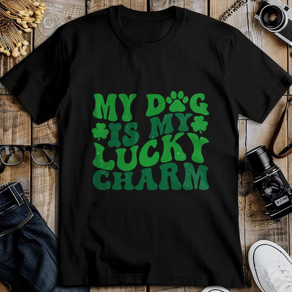 Gift for Mom Shirt, Funny Mom Unisex T-Shirt/Hoodie/Sweatshirt HLT00 - My Dog Is My Lucky Charm Retro St Patricks Day Dog Mom T-Shirt