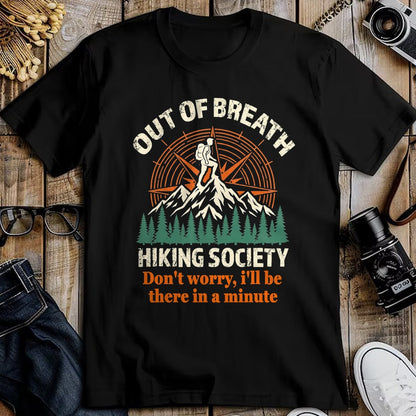 Funny Camping Shirt, Gift For Camping Lover Unisex T-Shirt/Hoodie/Sweatshirt HLT00 - Out of Breath Hiking Society Camping Mountain Funny T-Shirt