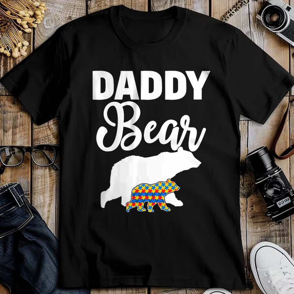 Gift for Dad Shirt, Funny Dad Unisex T-Shirt/Hoodie/Sweatshirt HLT00 – Daddy Bear Autism Awareness Shirt For Proud Autism Father T-Shirt