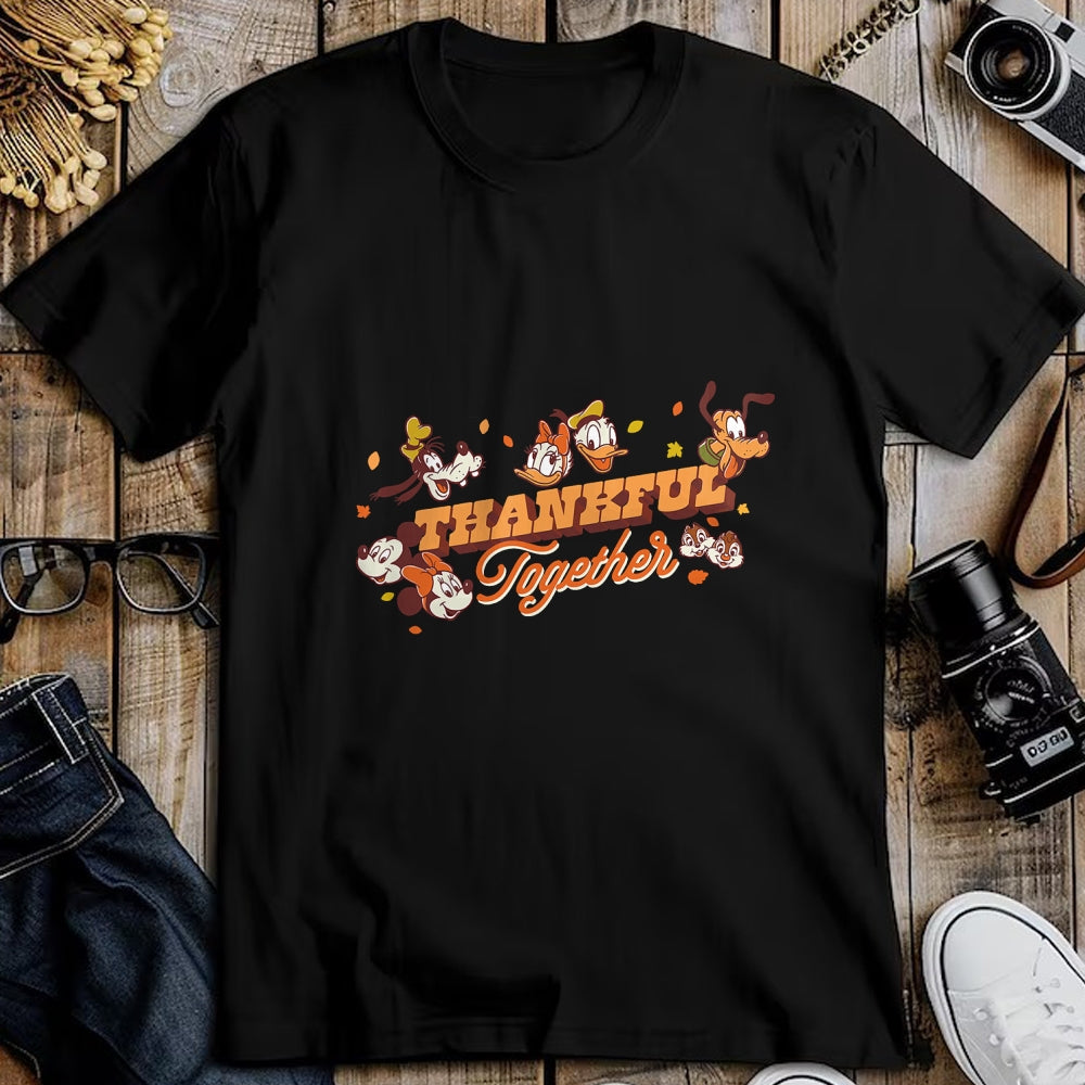 Best Thanksgiving Family Shirt , Funny Thanksgiving UnisexT-Shirt/Hoodie/Sweatshirt HLT00 - Disney Mickey Mouse and Friends Fall Thankful Together T-Shirt