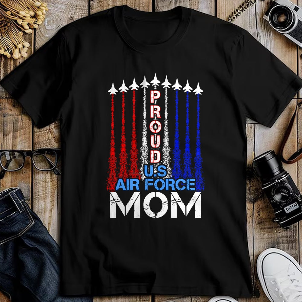Gift for Mom Shirt, Funny Mom Unisex T-Shirt/Hoodie/Sweatshirt HLT00 - ic Jet 4th Of July Proud US Air Force Mom US Flag T-Shirt