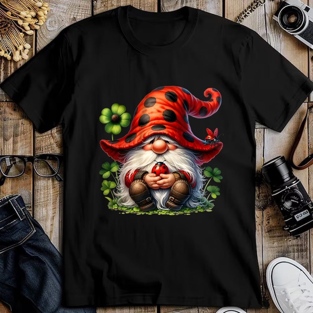 Gift for Mom Shirt, Funny Mom Unisex T-Shirt/Hoodie/Sweatshirt HLT00 - Ladybug Gnome For Lucky Mom And Dad Life With Shamrocks T-Shirt