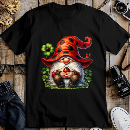 Gift for Mom Shirt, Funny Mom Unisex T-Shirt/Hoodie/Sweatshirt HLT00 - Ladybug Gnome For Lucky Mom And Dad Life With Shamrocks T-Shirt