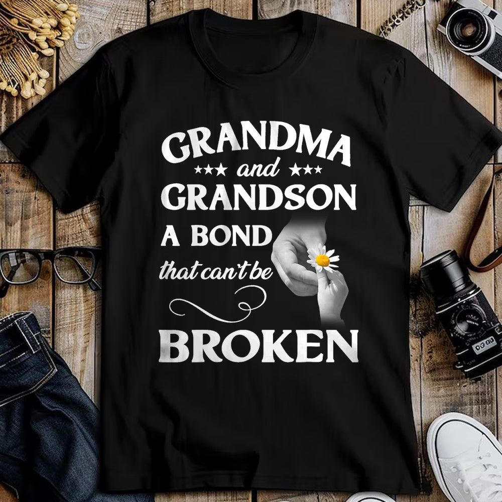 Best Grandma Shirt, Proud Grandma Unisex T-Shirt/Hoodie/Sweatshirt HLT00 - Grandma and Grandson A Bond That Can't Be Broken T-Shirt
