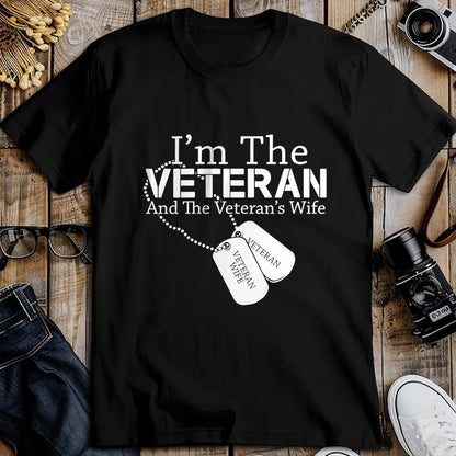 Proud Veteran Shirt, Funny Veteran UnisexT-Shirt/Hoodie/Sweatshirt HLT00 - Womens I Am The Veteran Veterans Day US Military Patriotic V-Neck T-Shirt