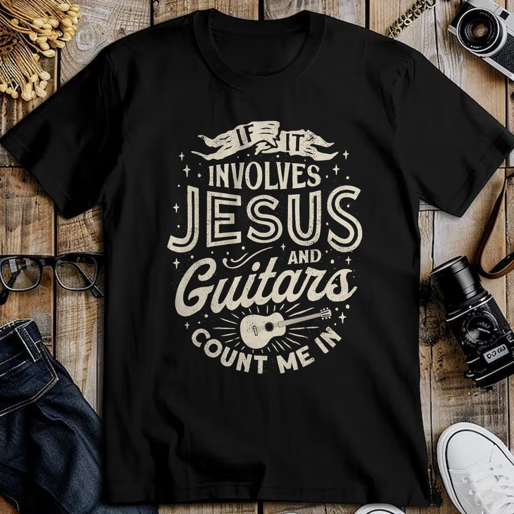 Guitar Lover Shirt, Funny Guitar UnisexT-Shirt/Hoodie/Sweatshirt HLT00 - If It Involves Jesus and Guitars Guitarist Christian Music T-Shirt