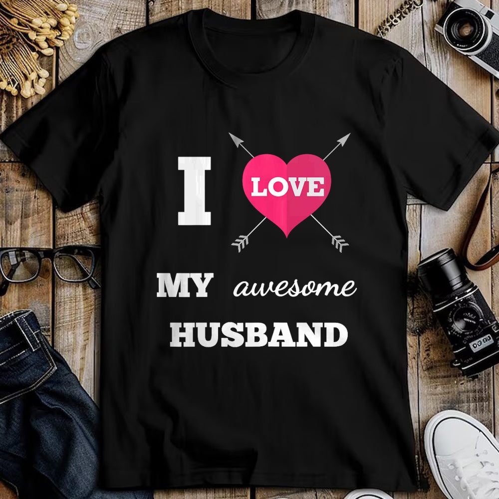Best Wife Shirt, Wife and Husband Unisex T-Shirt/Hoodie/Sweatshirt HLT00 - I Love My Awesome Husband Shirt Heart & Arrow Cool Wife Tee T-Shirt