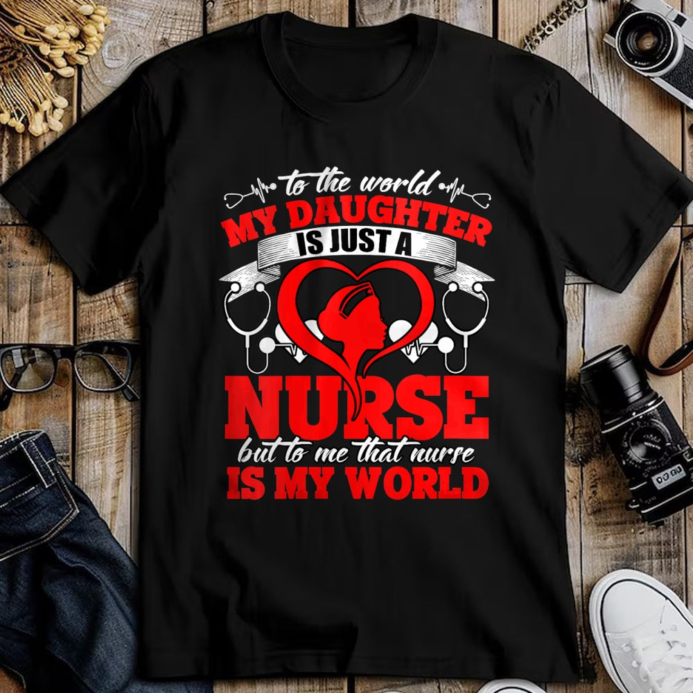 Funny Nurse Shirt, Nurse Unisex T-Shirt/Hoodie/Sweatshirt HLT00 - Womens My Daughter Is A Nurse, Proud To Be A Nurse's Mom V-Neck T-Shirt