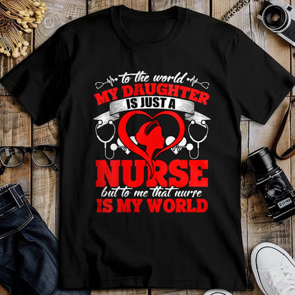 Funny Nurse Shirt, Nurse Unisex T-Shirt/Hoodie/Sweatshirt HLT00 - Womens My Daughter Is A Nurse, Proud To Be A Nurse's Mom V-Neck T-Shirt