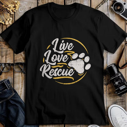 Dog Love Shirt, Dog Lover Gift T-Shirt/Hoodie/Sweatshirt HLT00 - Live Love Rescue - Dog Lover Adopt a Dog Adoption T-Shirt T-Shirt