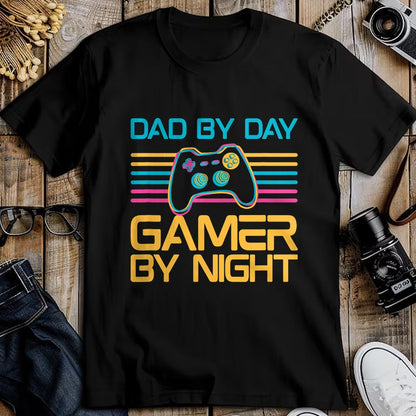 Gift for Dad Shirt, Funny Dad Unisex T-Shirt/Hoodie/Sweatshirt HLT00 – Dad By Day Gamer By Night Video Games Lover Gamer Dad T-Shirt