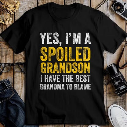 Best Grandma Shirt, Proud Grandma Unisex T-Shirt/Hoodie/Sweatshirt HLT00 - Yes I'm a Spoiled Grandson T-Shirt
