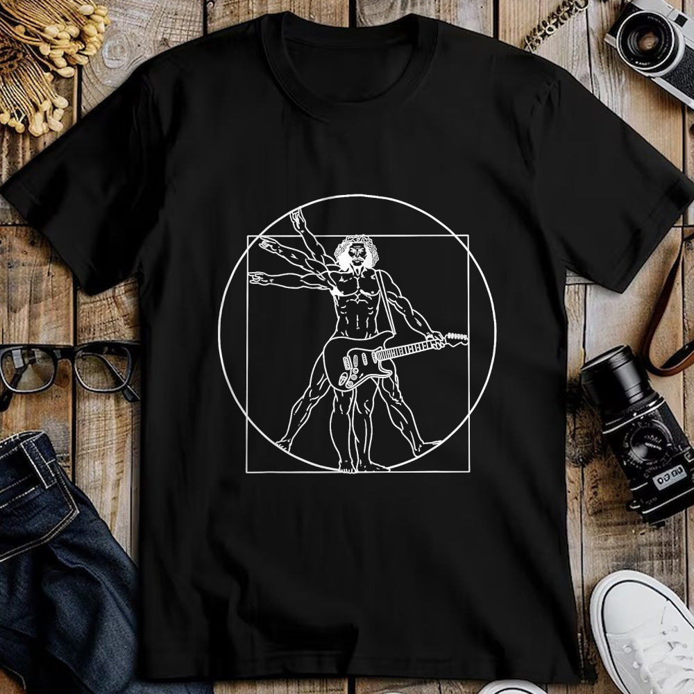 Guitar Lover Shirt, Funny Guitar UnisexT-Shirt/Hoodie/Sweatshirt HLT00 - Guitar Da Vinci Vitruvian Man Guitar Player Musicians T-Shirt