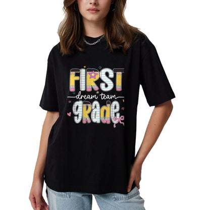 Best Teacher Shirt, Funny Teacher UnisexT-Shirt/Hoodie/Sweatshirt HLT00 - 1st Grade Dream Team Back to School Teacher Student Kids T-Shirt, Men, Black, 3X-Large