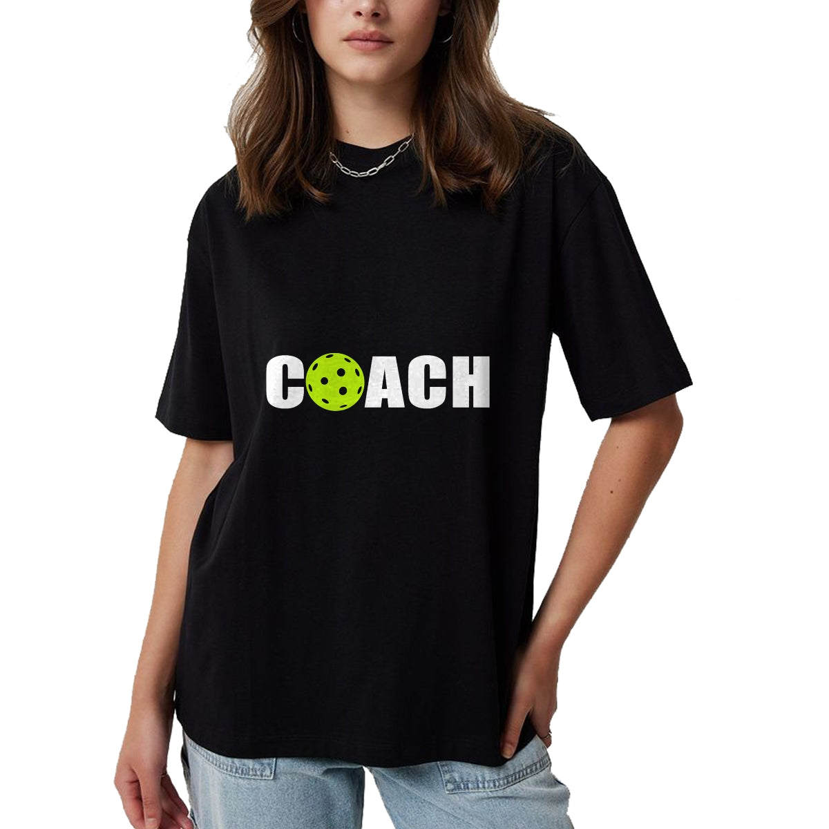 Funny Pickleball Shirt, Pickleball Lover Unisex T-Shirt/Hoodie/Sweatshirt HLT00 - Miftees Pickleball Tees Women_s Black Pickleball Coach T-Shirt