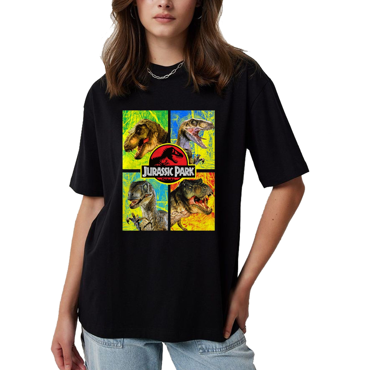 Best Dinosaur Lover Shirt, Funny Dinosaur UnisexT-Shirt/Hoodie/Sweatshirt HLT00 - Jurassic Park Four Different Dinosaur Faces Graphic T-Shirt T-Shirt