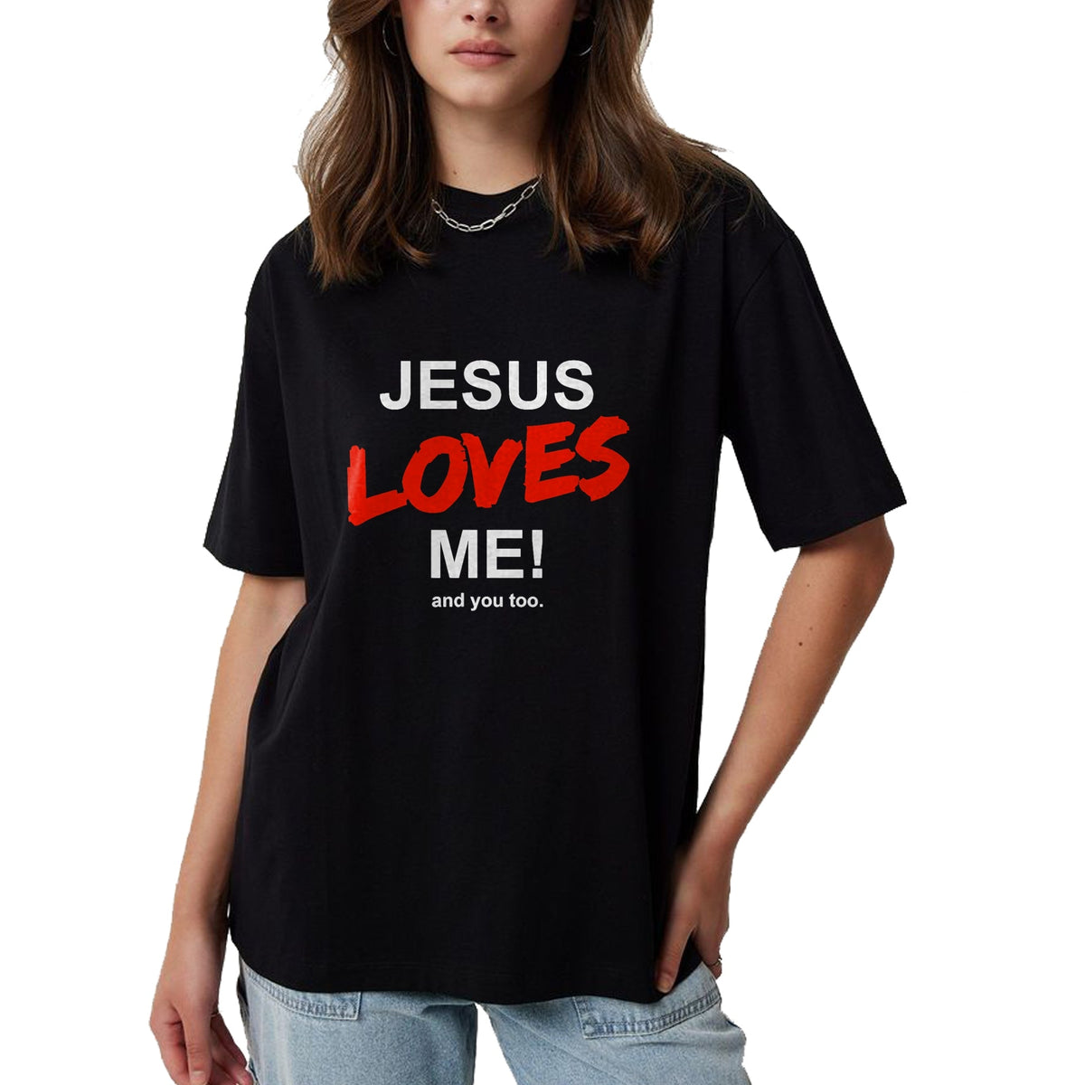 Christian Tee, Christian Faith Unisex T-Shirt/Hoodie/Sweatshirt HLT00 - Jesus Loves Me - And You Too For Faith Christian Religion T-Shirt (1)